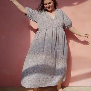 Like new Madewell Marianna puff sleeve maxi dress boho floral 70s hippie